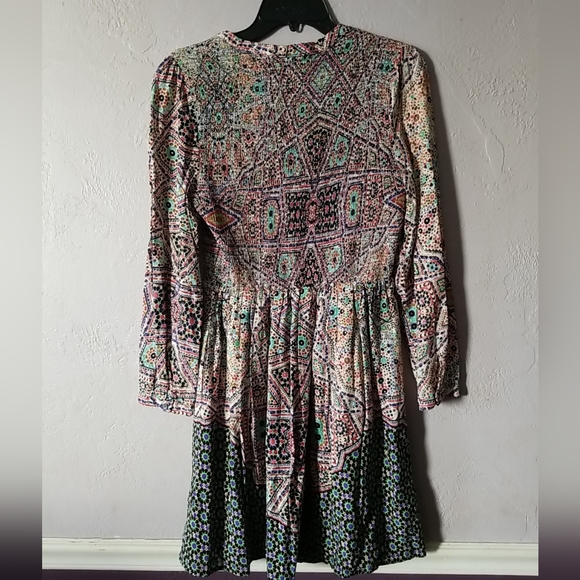 Maeve women’s dress Medium tiled amethyst colorful pattern mini Anthropologie - Picture 4 of 7